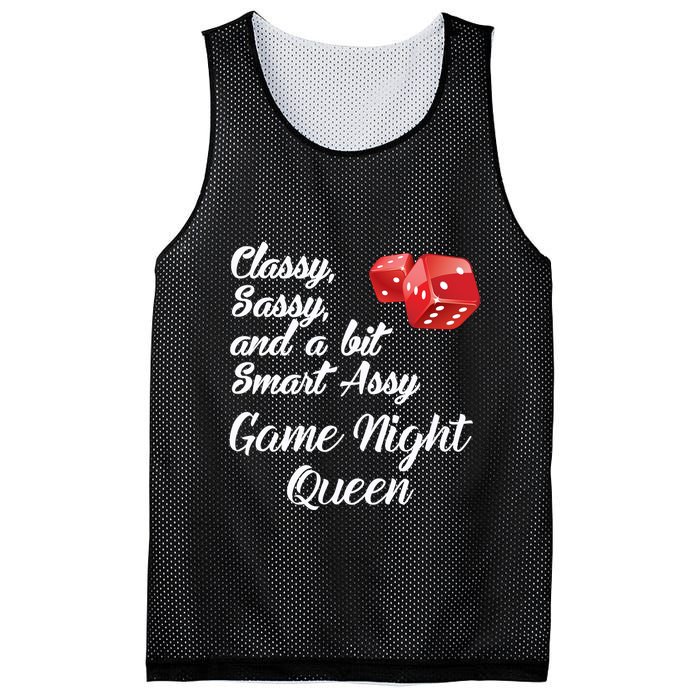 Classy Sassy And A Bit Smart Assy Game Night Queen Funny Mesh Reversible Basketball Jersey Tank