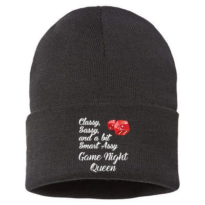 Classy Sassy And A Bit Smart Assy Game Night Queen Funny Sustainable Knit Beanie