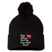 Classy Sassy And A Bit Smart Assy Game Night Queen Funny Pom Pom 12in Knit Beanie