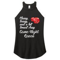 Classy Sassy And A Bit Smart Assy Game Night Queen Funny Women's Perfect Tri Rocker Tank