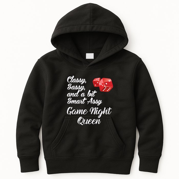 Classy Sassy And A Bit Smart Assy Game Night Queen Funny Kids Hoodie