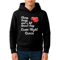 Classy Sassy And A Bit Smart Assy Game Night Queen Funny Kids Hoodie