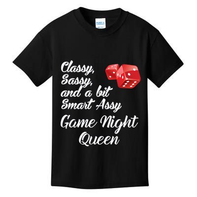 Classy Sassy And A Bit Smart Assy Game Night Queen Funny Kids T-Shirt