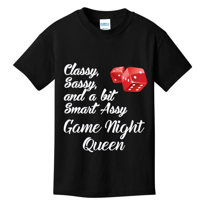 Classy Sassy And A Bit Smart Assy Game Night Queen Funny Kids T-Shirt