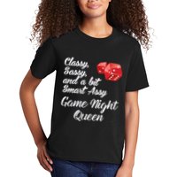 Classy Sassy And A Bit Smart Assy Game Night Queen Funny Kids T-Shirt