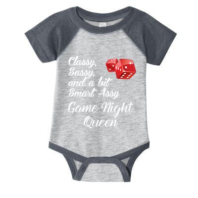 Classy Sassy And A Bit Smart Assy Game Night Queen Funny Infant Baby Jersey Bodysuit