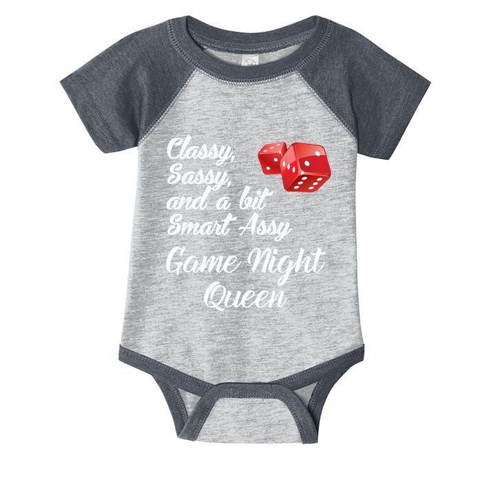 Classy Sassy And A Bit Smart Assy Game Night Queen Funny Infant Baby Jersey Bodysuit