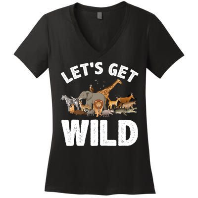 Cool Safari Animal For Men Women Zoo Jungle Wildlife Lover Women's V-Neck T-Shirt