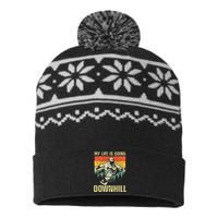 Cool Snowboarding Art Dad Father Snowboard Snowboarder USA-Made Snowflake Beanie