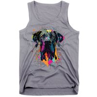 Colorful Splash Art Great Dane Portrait Puppy Owner Tank Top