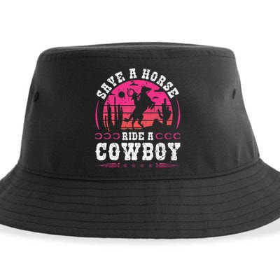 Cowgirl Save A Horse Ride A Cowboy Rodeo Western Country Sustainable Bucket Hat