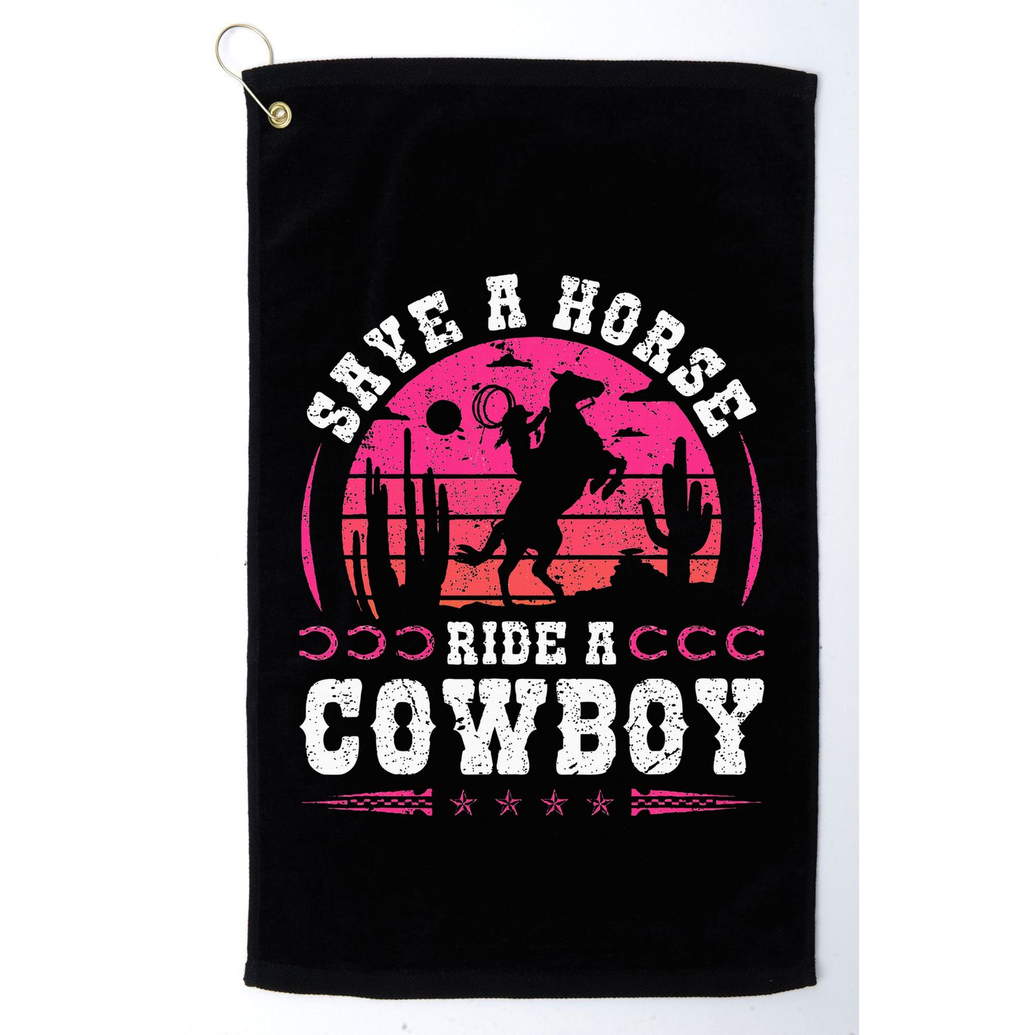Cowgirl Save A Horse Ride A Cowboy Rodeo Western Country Golf Towel