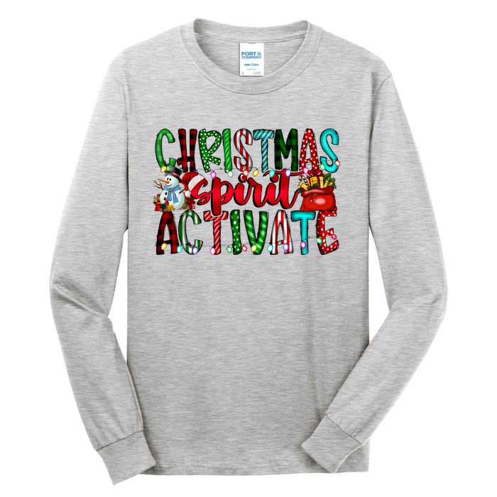 Christmas Spirit Activate Funny Christmas Xmas Tall Long Sleeve T-Shirt