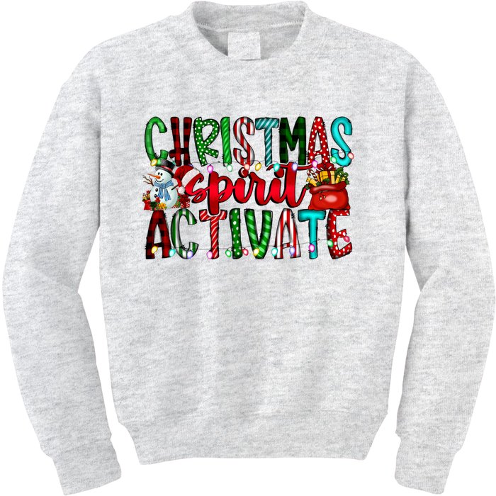 Christmas Spirit Activate Funny Christmas Xmas Kids Sweatshirt