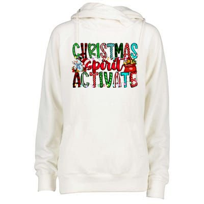 Christmas Spirit Activate Funny Christmas Xmas Womens Funnel Neck Pullover Hood