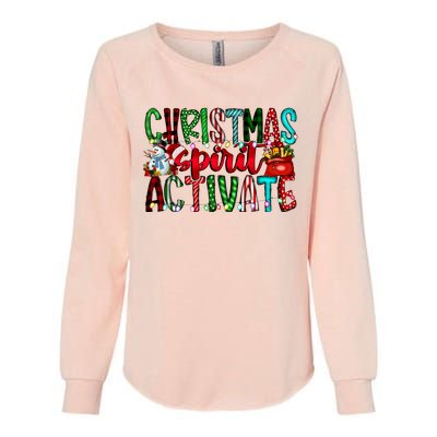 Christmas Spirit Activate Funny Christmas Xmas Womens California Wash Sweatshirt