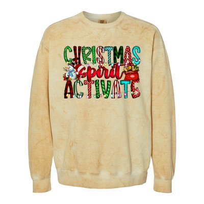 Christmas Spirit Activate Funny Christmas Xmas Colorblast Crewneck Sweatshirt