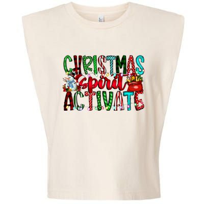 Christmas Spirit Activate Funny Christmas Xmas Garment-Dyed Women's Muscle Tee