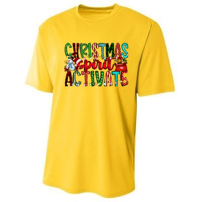 Christmas Spirit Activate Funny Christmas Xmas Performance Sprint T-Shirt