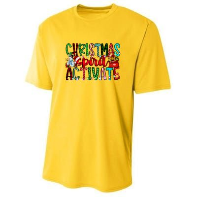 Christmas Spirit Activate Funny Christmas Xmas Youth Performance Sprint T-Shirt