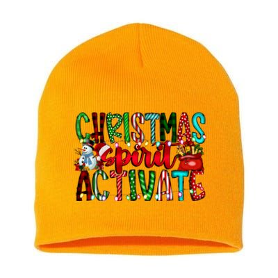 Christmas Spirit Activate Funny Christmas Xmas Short Acrylic Beanie