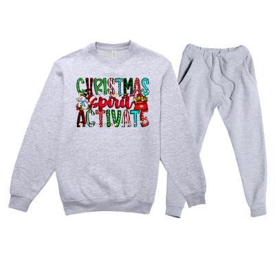 Christmas Spirit Activate Funny Christmas Xmas Premium Crewneck Sweatsuit Set