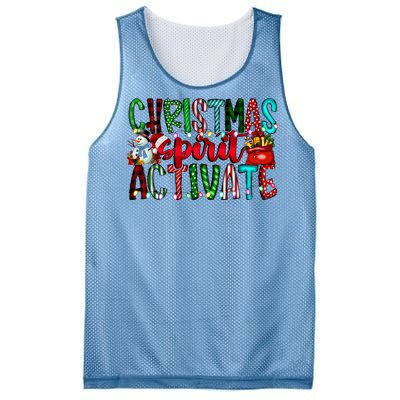 Christmas Spirit Activate Funny Christmas Xmas Mesh Reversible Basketball Jersey Tank