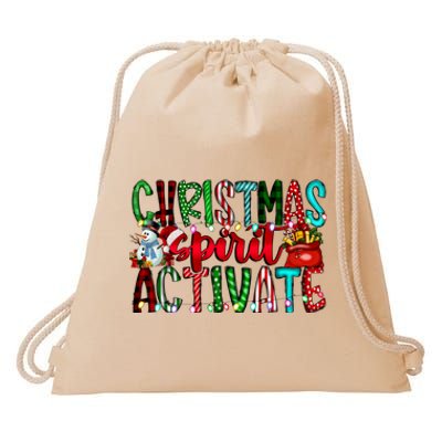 Christmas Spirit Activate Funny Christmas Xmas Drawstring Bag