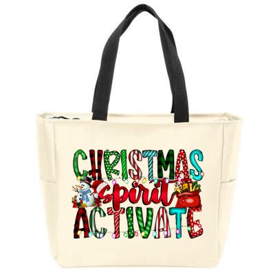 Christmas Spirit Activate Funny Christmas Xmas Zip Tote Bag