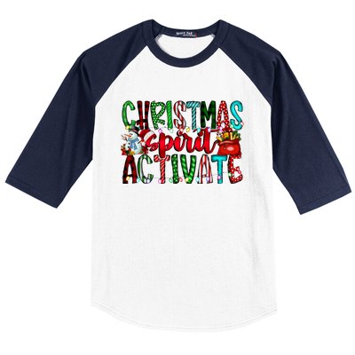 Christmas Spirit Activate Funny Christmas Xmas Baseball Sleeve Shirt