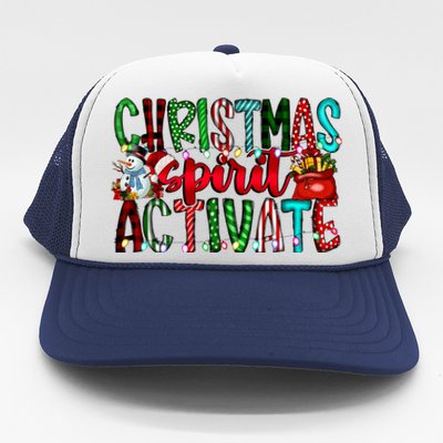 Christmas Spirit Activate Funny Christmas Xmas Trucker Hat