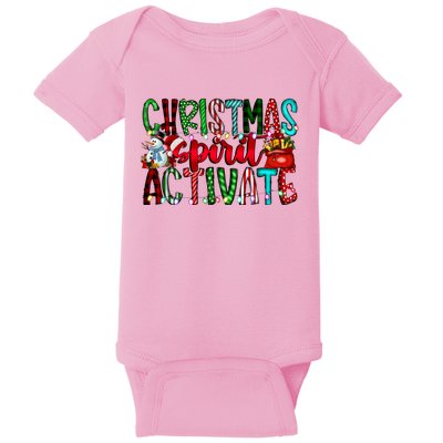 Christmas Spirit Activate Funny Christmas Xmas Baby Bodysuit