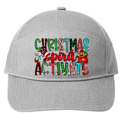 Christmas Spirit Activate Funny Christmas Xmas 7-Panel Snapback Hat