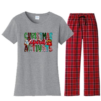 Christmas Spirit Activate Funny Christmas Xmas Women's Flannel Pajama Set