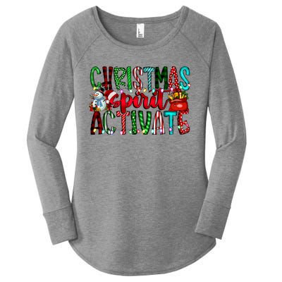 Christmas Spirit Activate Funny Christmas Xmas Women's Perfect Tri Tunic Long Sleeve Shirt