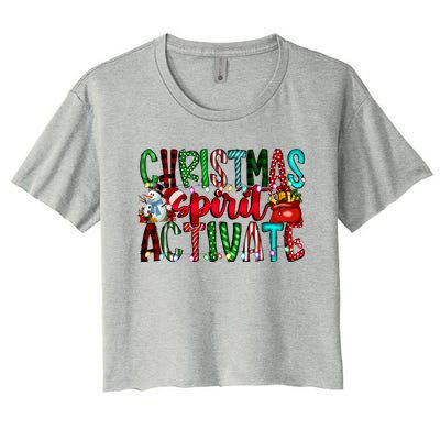 Christmas Spirit Activate Funny Christmas Xmas Women's Crop Top Tee