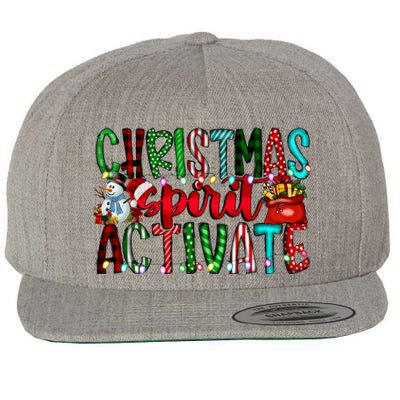 Christmas Spirit Activate Funny Christmas Xmas Wool Snapback Cap