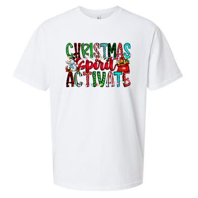 Christmas Spirit Activate Funny Christmas Xmas Sueded Cloud Jersey T-Shirt