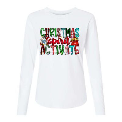 Christmas Spirit Activate Funny Christmas Xmas Womens Cotton Relaxed Long Sleeve T-Shirt