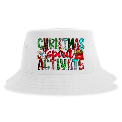 Christmas Spirit Activate Funny Christmas Xmas Sustainable Bucket Hat