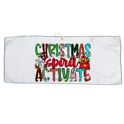 Christmas Spirit Activate Funny Christmas Xmas Large Microfiber Waffle Golf Towel