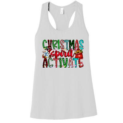 Christmas Spirit Activate Funny Christmas Xmas Women's Racerback Tank