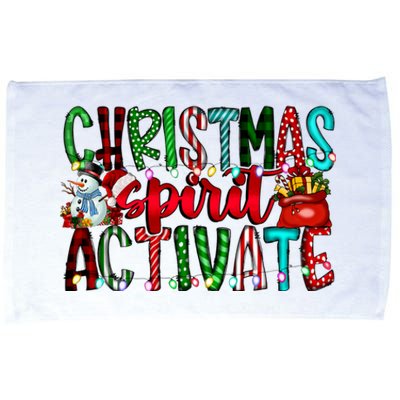 Christmas Spirit Activate Funny Christmas Xmas Microfiber Hand Towel