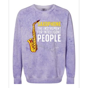 Cool Saxophone Art For Men Women Sax Saxophone Player Colorblast Crewneck Sweatshirt