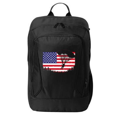 Cool Skydiving Art Men Women Skydiver American Flag Skydive City Backpack