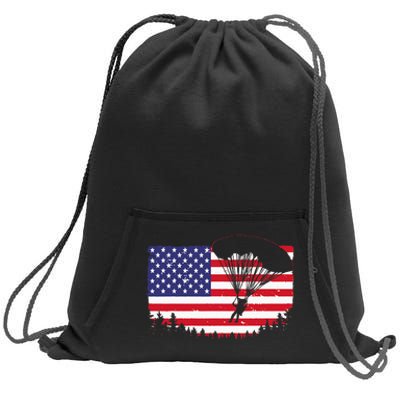 Cool Skydiving Art Men Women Skydiver American Flag Skydive Sweatshirt Cinch Pack Bag