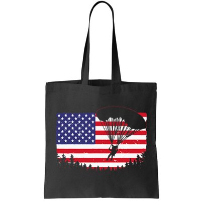 Cool Skydiving Art Men Women Skydiver American Flag Skydive Tote Bag