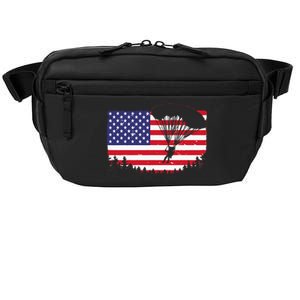 Cool Skydiving Art Men Women Skydiver American Flag Skydive Crossbody Pack