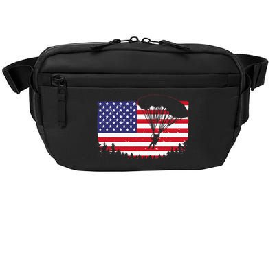 Cool Skydiving Art Men Women Skydiver American Flag Skydive Crossbody Pack