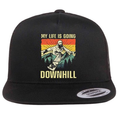 Cool Snowboarding Art Snowboard Snowboarder Flat Bill Trucker Hat
